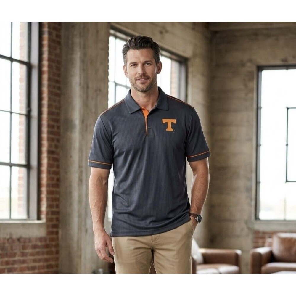 Antigua Tennessee Volunteers Polo Shirt Mens 2XL Navy Orange Salute NWT NCAA